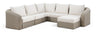 Seacrest - Olefin Water Resistant Fabric And Wicker 6 Piece Outdoor Patio Modular Sectional
