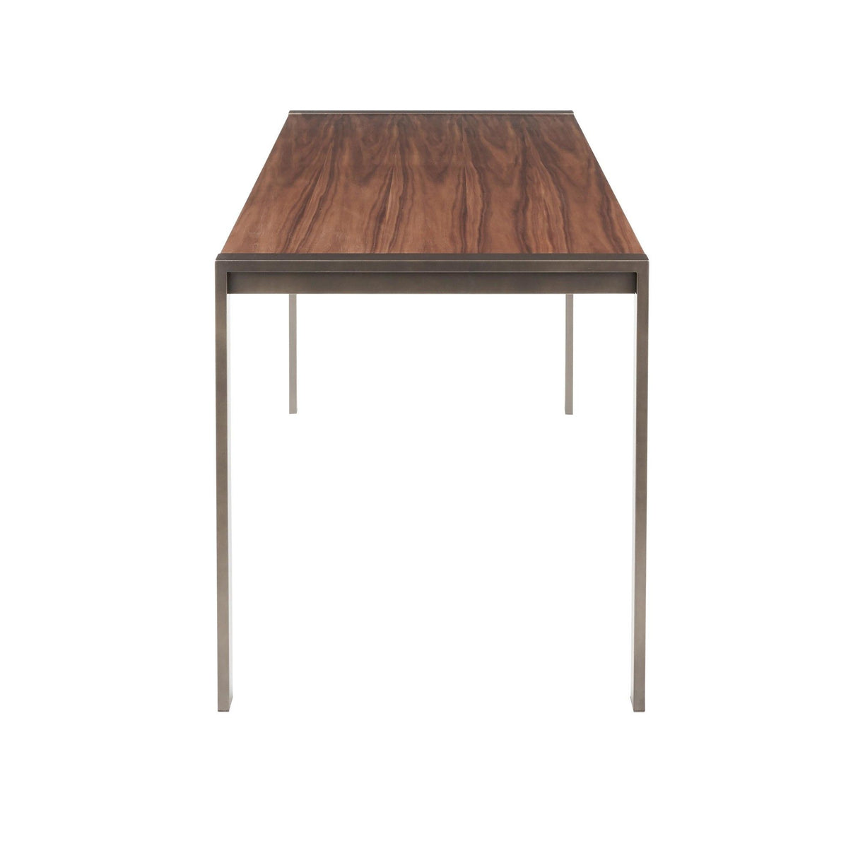 Fuji - Dining Table - Antique Metal With Walnut Wood Top
