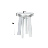 Lotus - End Table - Mirrored & Faux Ice Cube Crystals