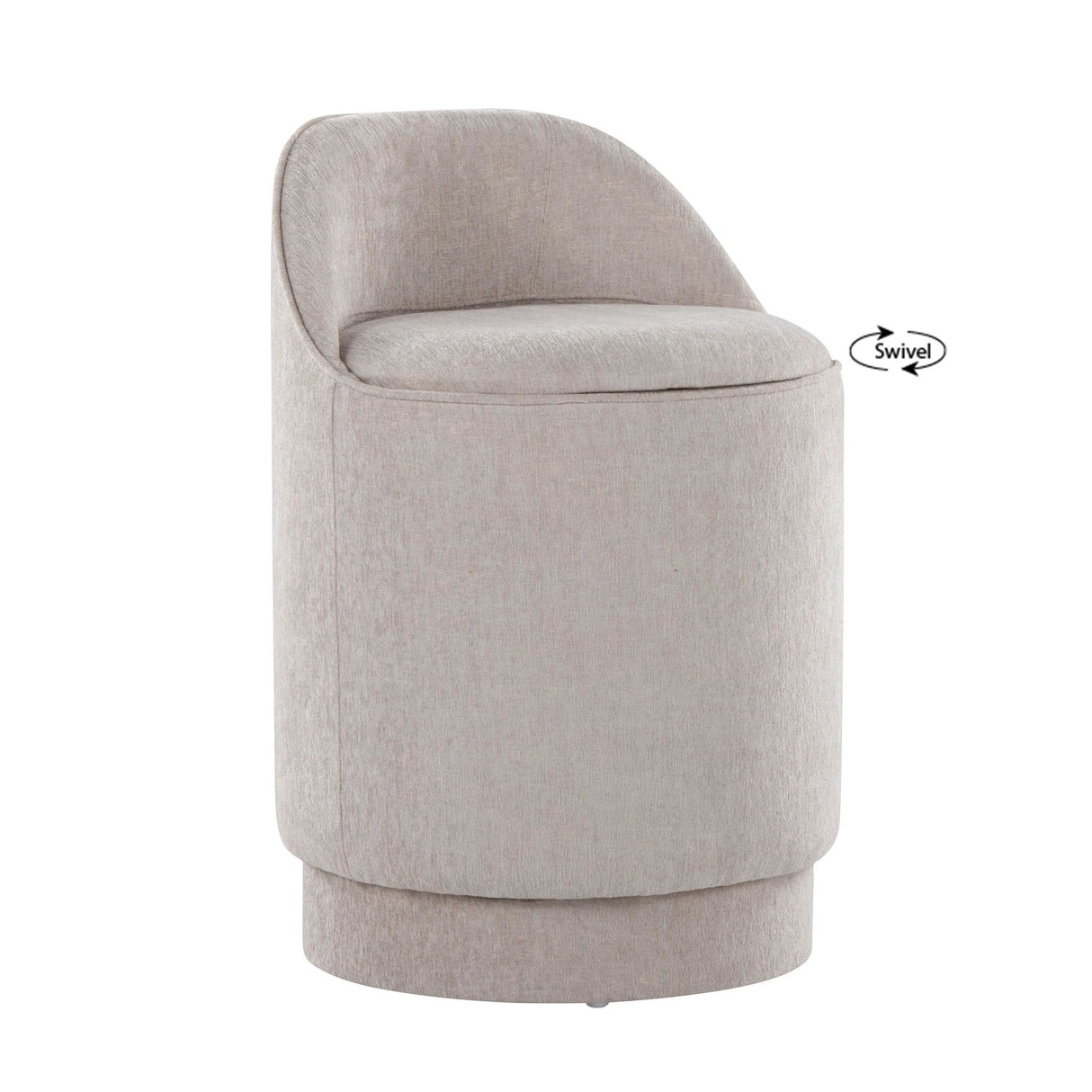 Marla - Upholstered Vanity Stool - Gray Fabric
