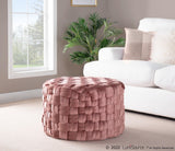 Braided - Round Velvet Ottoman