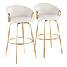 Claire - Contemporary / Glam Fixed Height Bar Stool (Set of 2) Round Footrest (Set of 2)