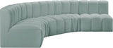 Arc - Faux Leather 5 Piece U-Shaped Modular Sofa