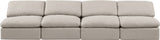 Indulge - Linen 4 Seat Modular Armless Sofa