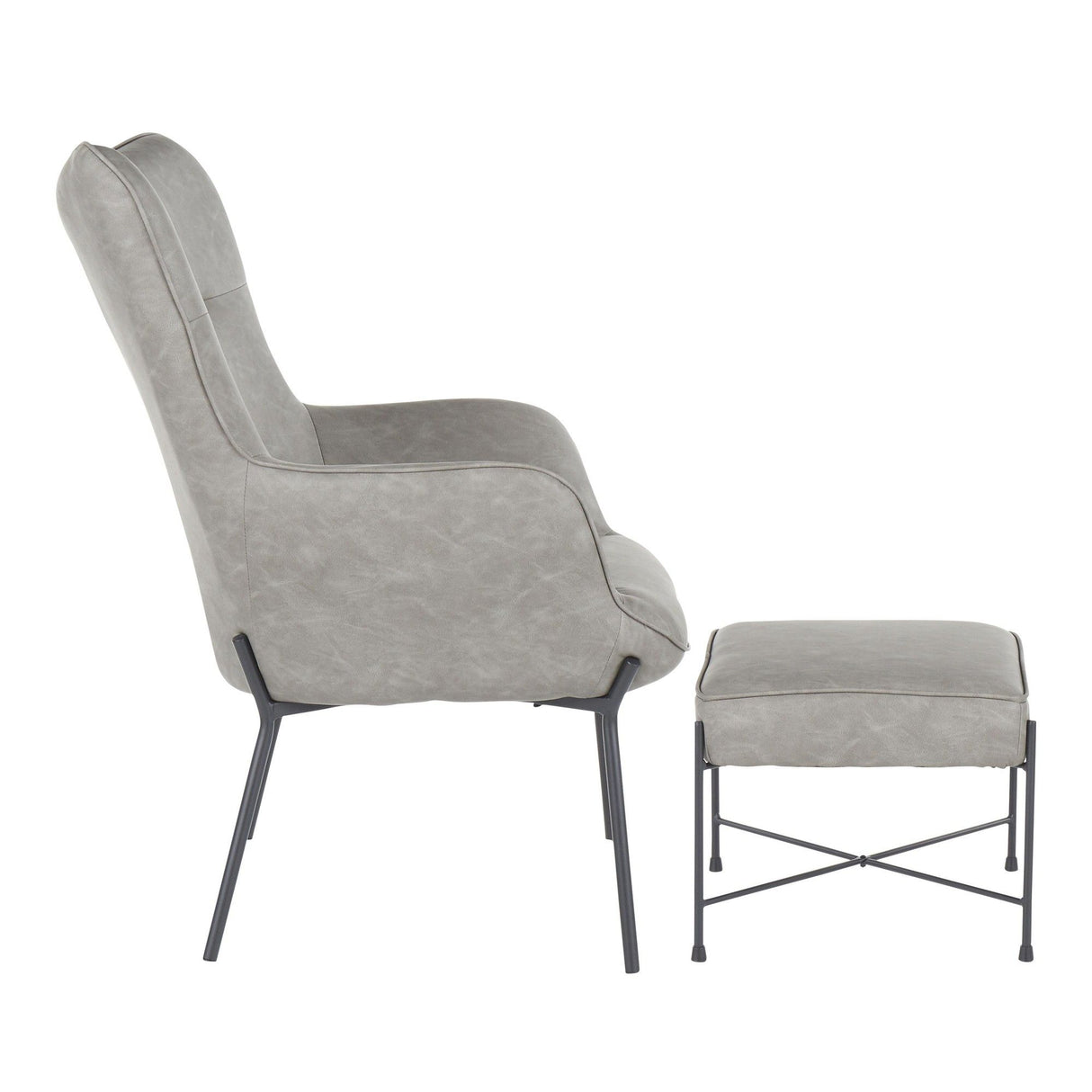 Izzy - Industrial Lounge Chair And Ottoman Set