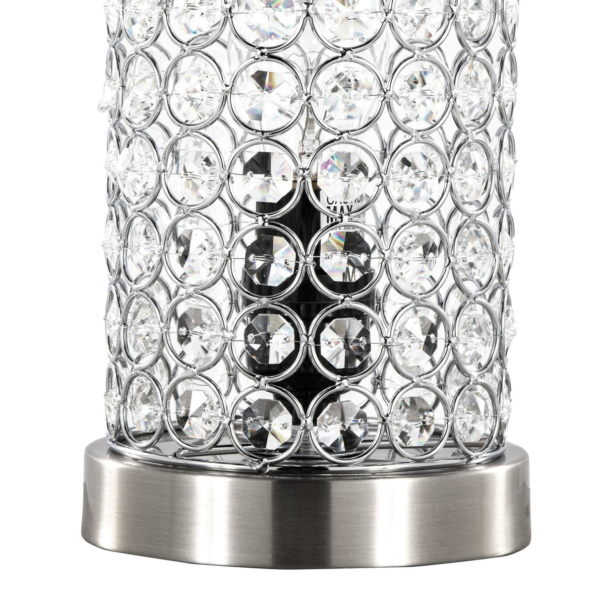 Chandelier - 11" Uplight (Set of 2) - Brushed Nickel With Clear Crystal And Chrome Metal Accents