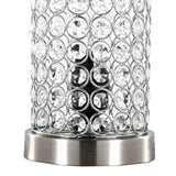 Chandelier - 11" Uplight (Set of 2) - Brushed Nickel With Clear Crystal And Chrome Metal Accents