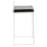 Fuji - 26" Stackable Counter Stool (Set of 3) - White Metal With Black Faux Leather Cushion