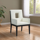 Gwendolyn - Faux Leather Dining Arm Chair With Black Frame