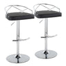 Charlotte - Glam Adjustable Swivel Barstool (Set of 2) - Chrome Frame