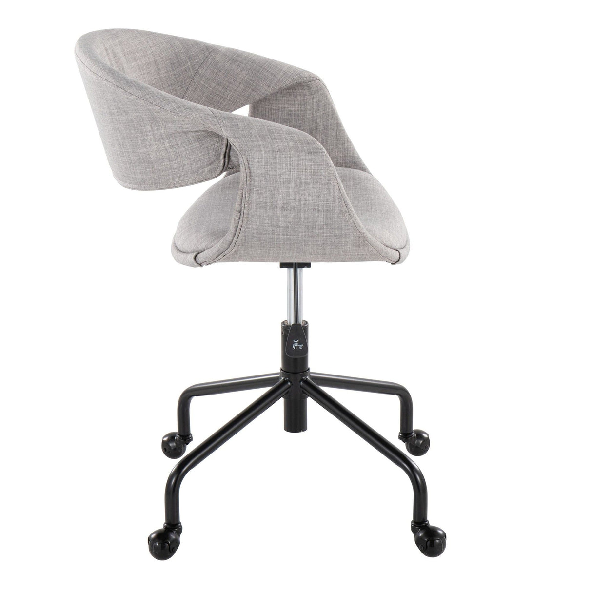 Curvo - Upholstered 4-Star Task Chair - Black Metal Base