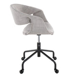 Curvo - Upholstered 4-Star Task Chair - Black Metal Base