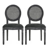 French Country Dining Chair With Cane Backrest (Set of 2)