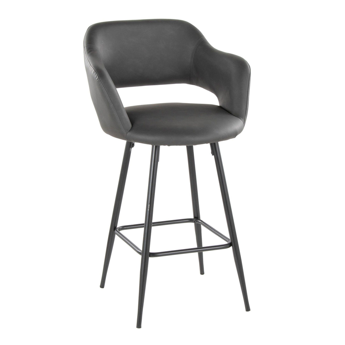 Margarite - 26" Fixed-Height Counter Stool - Black Metal (Set of 2)