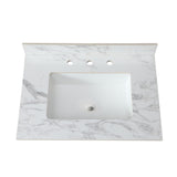 Elegant Sintered Stone Bathroom Vanity Top With Rectangular Undermount Ceramic Sink