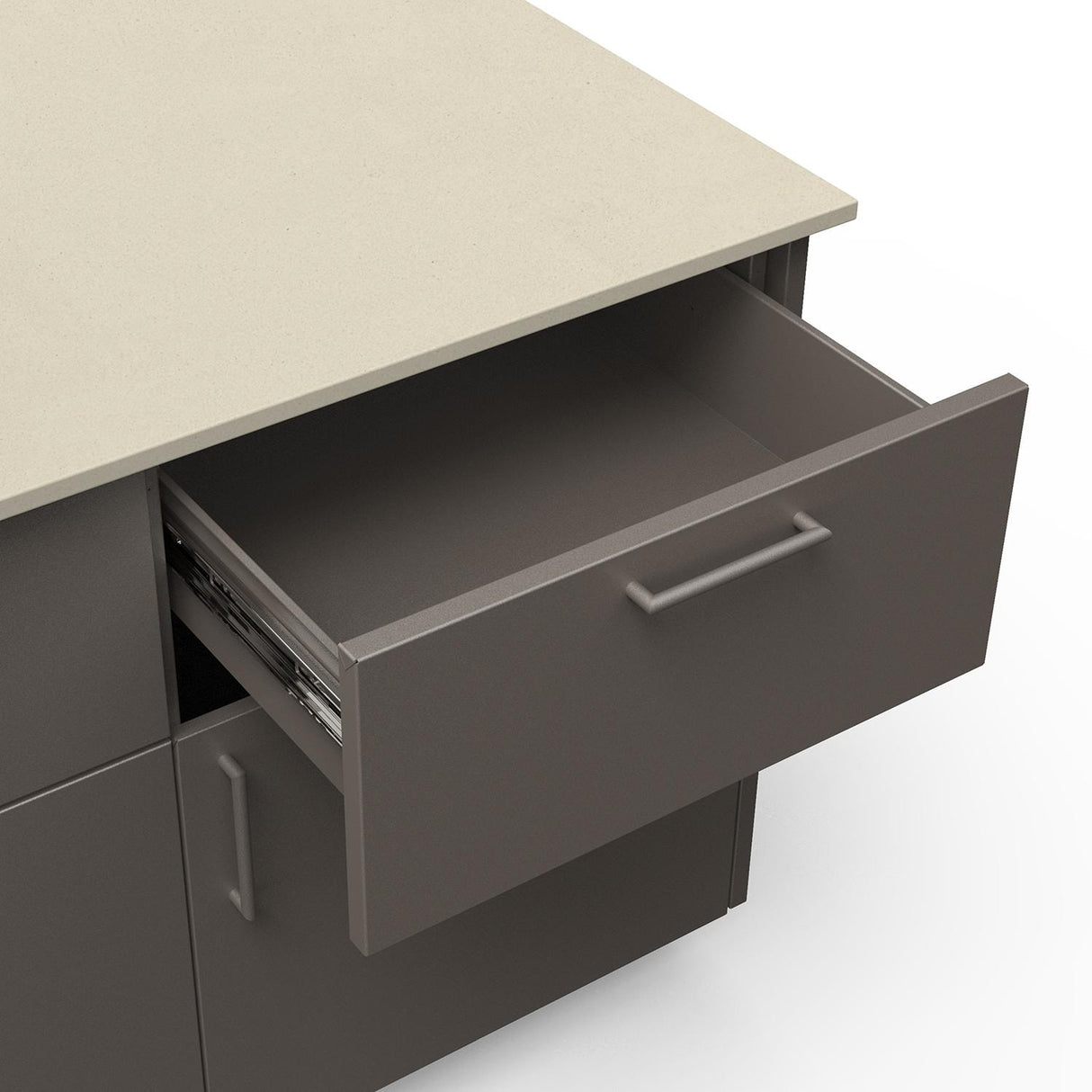 Blaze Morning Glow 10-Ft Outdoor Kitchen Island w/ 32-Inch LTE+ Natural Gas Grill, Fridge in Gunmetal w/ Aeris Countertop