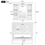 Bathroom Vanity With Medicine Cabinet, Storage Cabinet With 4 Drawers, Adjustable Shelf Mirror