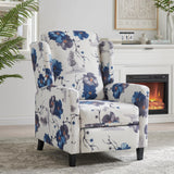 Wingback Recliner Chair With Padded Arms - Blue