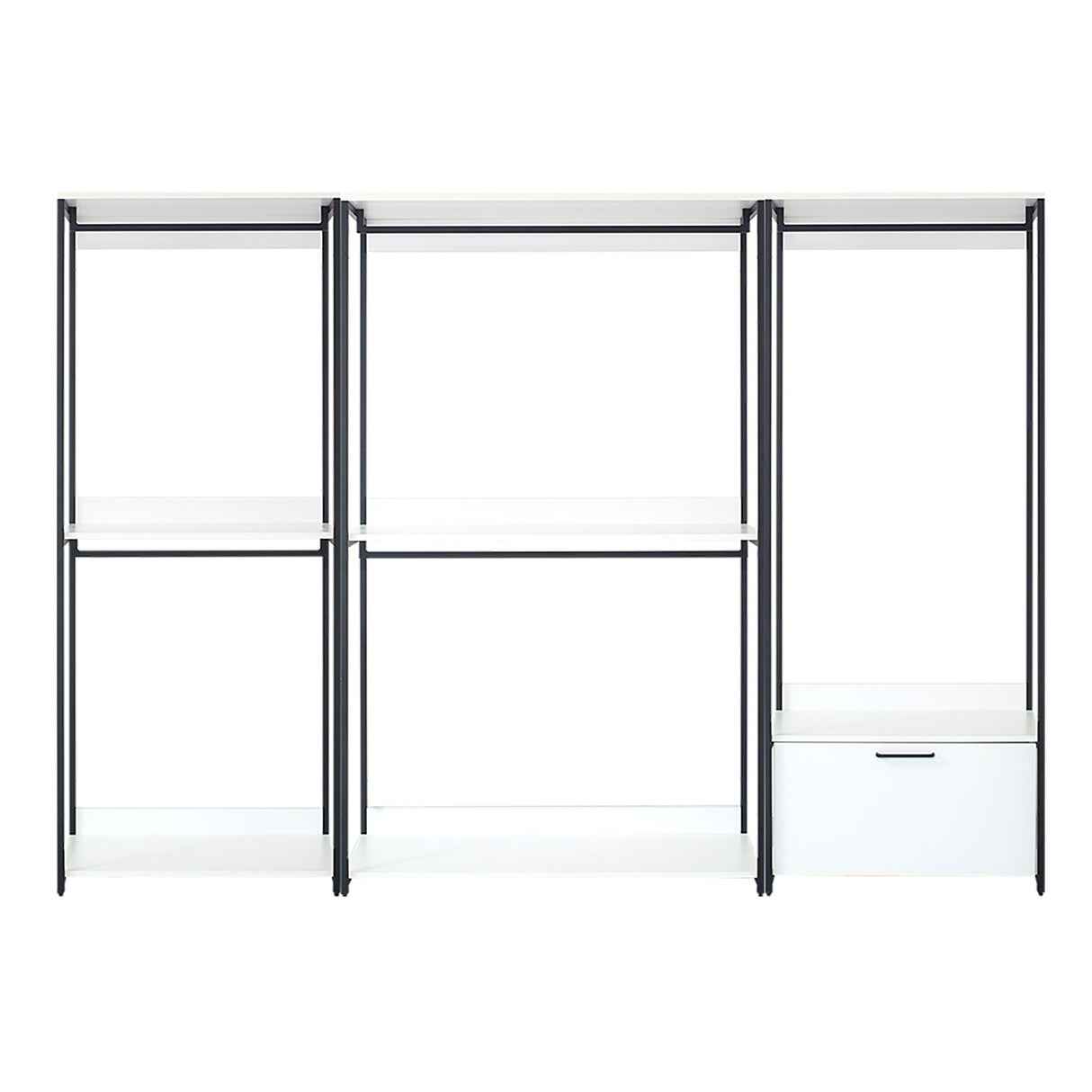 Fiona - Freestanding Walk In Closet System With Metal Frame Melamine - White