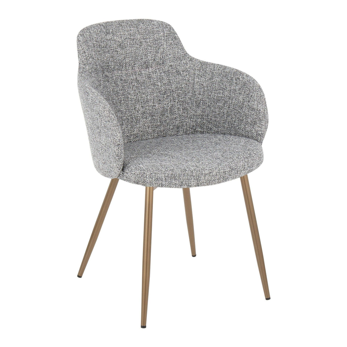 Boyne - Contemporary Accent Chair (Set of 2) - Antique Copper Metal And Dark Gray Fabric