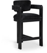Sacha - Velvet Stool With Black Base