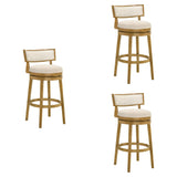 Noely - Modern Farmhouse Swivel Wood Bar Height Kitchen Bar Stool