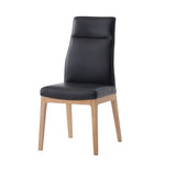 Raquan - Side Chair (Set of 2) - Black Leather & Walnut