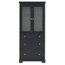 Freestanding Tall Bathroom Cabinet With Adjustable Shelves, Drawers, Soft Close Glass Doors