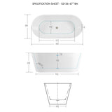 Freestanding Bathtub, Modern & Contemporary Design Soaking Tub With Brushed Nickel Pop-Up Drain And Minimalist Design Overflow