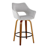 Mustang - 26" Fixed-Height Counter Stool With Swivel - Walnut Wood (Set of 2)