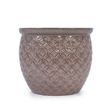 3 Pieces Ceramic Flowerpot, Planter For Patio & Garden Or Windowsills - Antique Yellow