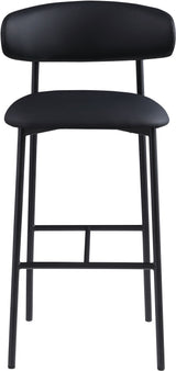 Lupita - Vegan Leather Upholstered Bar Stool With Matte Black Frame (Set of 2)
