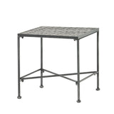 Outdoor Square Side Table With X Shaped Iron Frame - Black