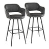 Margarite - 30" Fixed-Height Barstool - Black Metal (Set of 2)