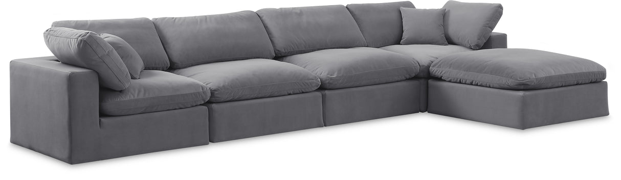 Comfy - 5 Piece Velvet Modular Sectional With Chaise