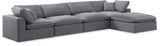 Comfy - 5 Piece Velvet Modular Sectional With Chaise