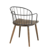 Riley - Industrial Chair (Set of 2) - Dark Walnut Wood And Black Metal