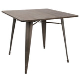 Oregon - 36" Industrial - Farmhouse Dining Table - Antique And Espresso
