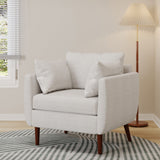Luminate - Upholstered Fabric Club Chair With Tapered Legs And 2 Accent Pillows