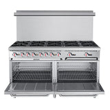 60 in. 10 Burner Commercial LP Range with Oven in Stainless-Steel (KM-CR60-LP)