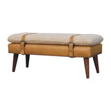 Boucle Leather Bench - Tan