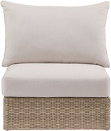 Seacrest - Olefin Water Resistant Fabric And Wicker Outdoor Patio Armless Chair