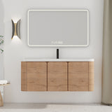 Wall Mounted Bathroom Vanity With Sink, 3 Soft Close Doors