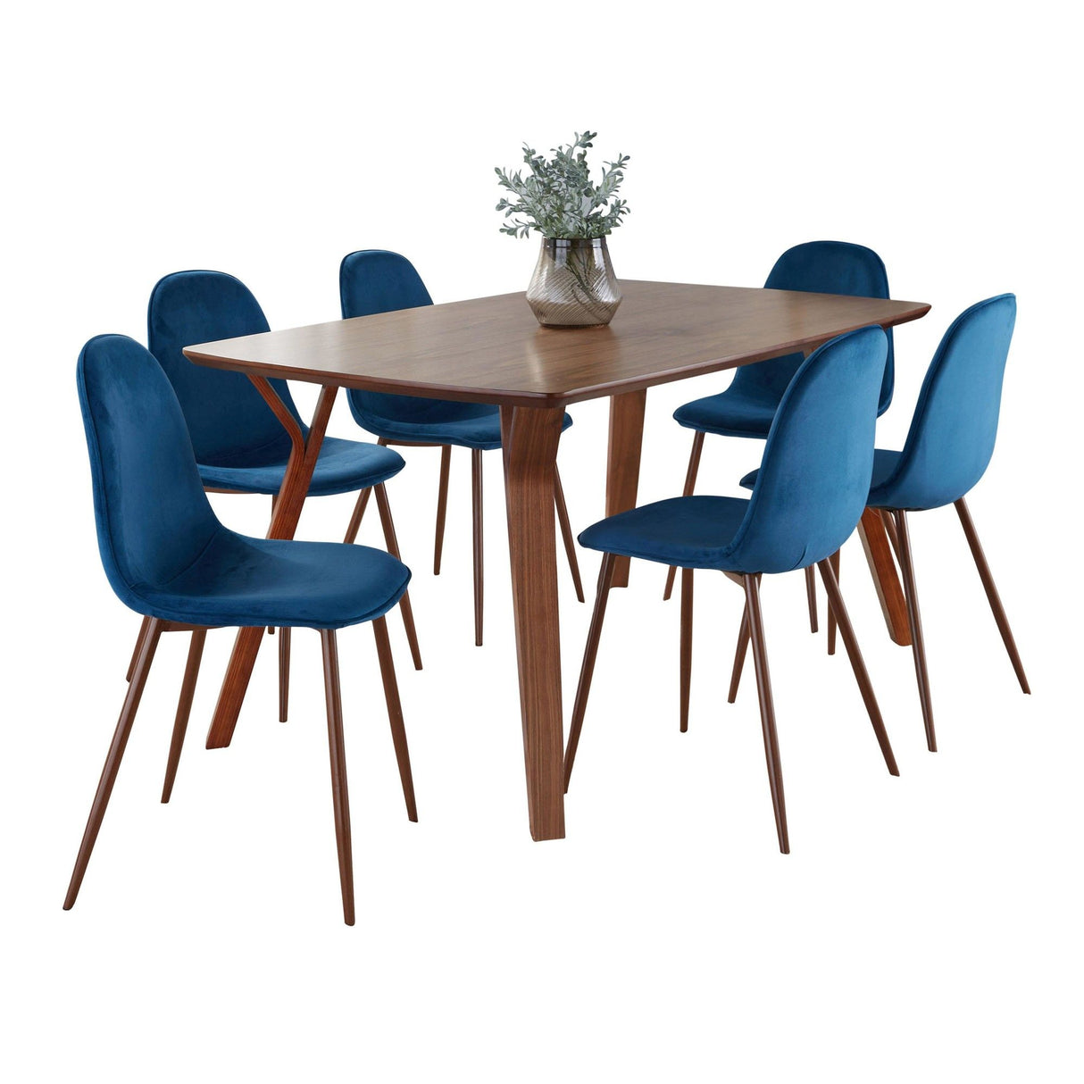 Folia - Pebble 7 Piece Dining Set - Blue