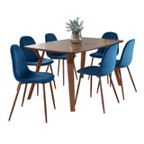 Folia - Pebble 7 Piece Dining Set - Blue