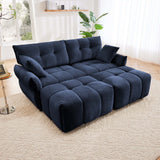 Sofa Set With Ottoman And Pillows, Textured, High Resilience Cushions