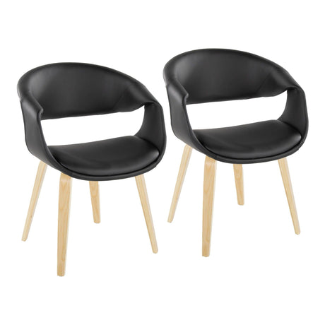 Curvo - Upholstered Chair (Set of 2) - Natural Wood Legs