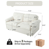 Modern Convertible Sleeper Sofa Bed With Pull-Out Queen Design, Side Storage & Thick Cushions