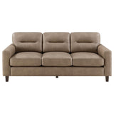 Scotland - Faux Leather Upholstered Track Arm Sofa