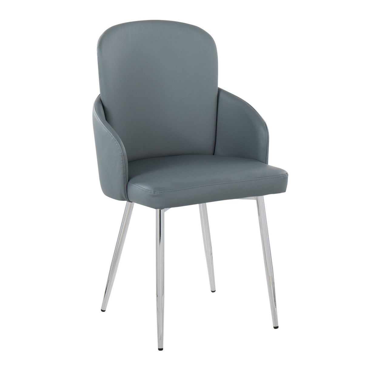 Dahlia - Contemporary Dining Chair (Set of 2) - Chrome Metal